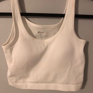 Cropped white tank top